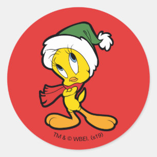 TWEETY™ Weihnachtsgedanken Runder Aufkleber