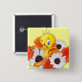Tweety With Daisies Button (Vorne & Hinten)