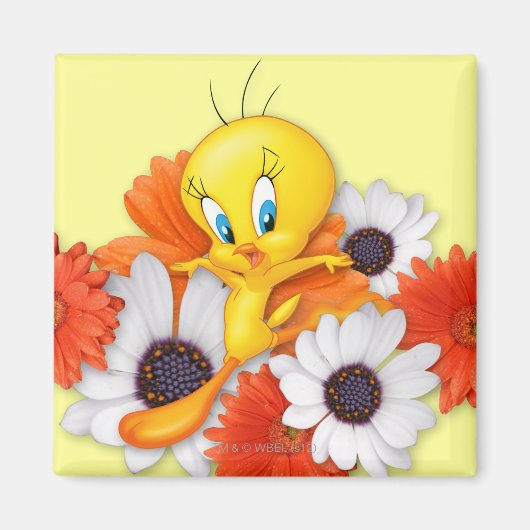Tweety With Daisies Magnet (Vorne)