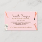 Tweezer Curler Extensions Eyelash Pink Girl Visitenkarte (Rückseite)