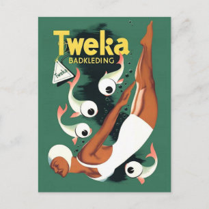 Tweka-Badeanzug aus den 50er Jahren Postkarte