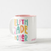 Twelfth Grade Teacher Colorful Text  Zweifarbige Tasse (Vorderseite Links)