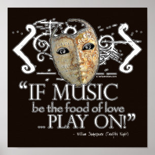 Twelfth Night Music Quote Poster