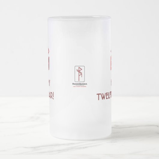 Twelfth Night New Year Bindrune Frosted Mead Mug Mattglas Bierglas (Mittel)