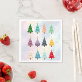 Twelve Christmas Trees: Watercolor Holiday Print Serviette (Beispiel)