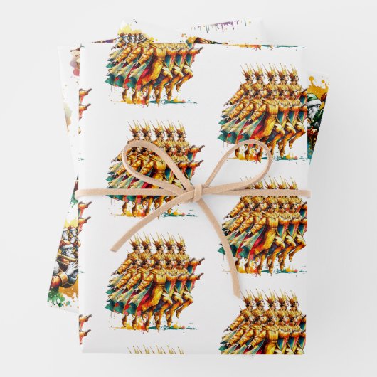 Twelve Days of Christmas Festive Gold Geschenkpapier Set (Beispiel)