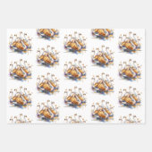 Twelve Days of Christmas Festive Gold Geschenkpapier Set (Vorderseite)