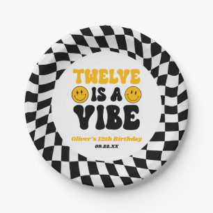 Twelve Is A Vibe Retro 12. Geburtstagsfeier Pappteller
