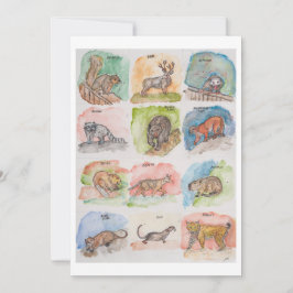 Twelve Scary Animals Feiertagskarte