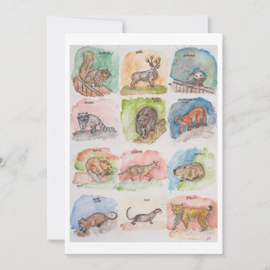 Twelve Scary Animals Feiertagskarte (Vorderseite)