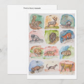 Twelve Scary Animals Feiertagskarte (Vorne/Hinten)