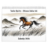 Twelve Spirits – Chinese Zodiac Ink Calendar 2026 Kalender (Titelbild)