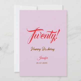 twenty20 Buchstabe Geburtstag Name Datum Jahr rot Einladung