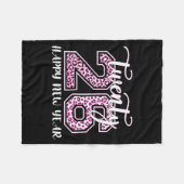 Twenty 26 2026 Happy New Year Leopard Pattern Wome Fleecedecke (Vorderseite (Horizontal))
