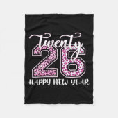 Twenty 26 2026 Happy New Year Leopard Pattern Wome Fleecedecke (Vorderseite)