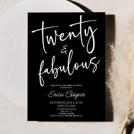 Twenty & Fabulous Minimal 20. Geburtstagsfeier Einladung