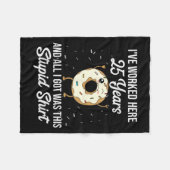 Twenty Five Years Of Employment Donut 25 Year Work Fleecedecke (Vorderseite (Horizontal))