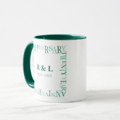 Twenty Year Wedding Anniversary Gift Emerald Green Tasse (Vorderseite Links)