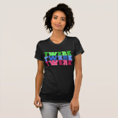 twerk Rosaentwurfst-shirt blauen Grüns T-Shirt (Vorne ganz)