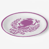 Twerk Team Magenta Graduation Party "Educated AF" Pappteller (Schrägansicht)