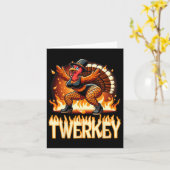 Twerkey Squad Twerking Funny Dancing Turkey Danke Karte (Gelbe Blume)