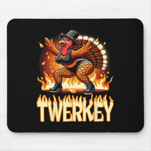 Twerkey Squad Twerking Funny Dancing Turkey Danke Mousepad (Vorne)