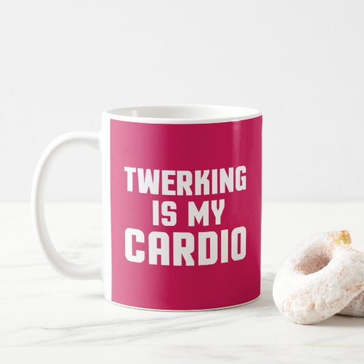 Twerking ist mein Herz lustiges Turnhallen-Zitat Kaffeetasse (Mit Donut)