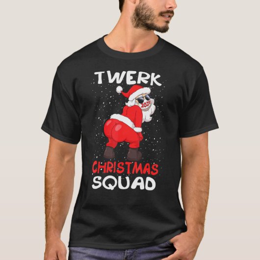 Twerking Santa Claus im Gesicht Maske Twerk Weihna T-Shirt (Vorderseite)