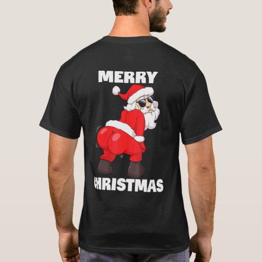 Twerking Santa Claus Merry Christmas T-Shirt (Rückseite)