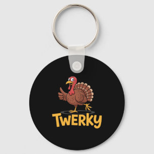 Twerky lustiger Thanksgiving tanzender Truthahn Pu Schlüsselanhänger