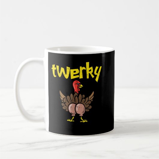 Twerky Turkey Butt Funny Thanksgiving Twerk Dance  Kaffeetasse (Links)