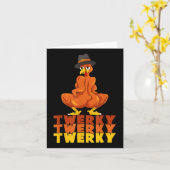 Twerky Turkey Hintern Erntedank Dance Funny Karte (Gelbe Blume)