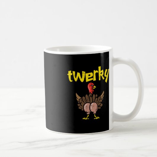Twerky Turkey Hintern Fun Erntedank Twerk Tance Pu Kaffeetasse (Rechts)