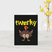 Twerky Turkey Hintern Fun Erntedank Twerk Tance Pu Karte (Gelbe Blume)
