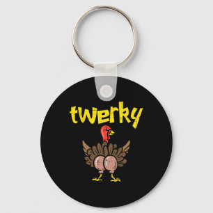 Twerky Turkey Hintern Fun Erntedank Twerk Tance Pu Schlüsselanhänger