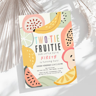 Twi-tie Fruitie Farbige Früchte 2. Geburtstag Einladung