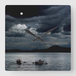 Twice in a Blue Moon Poster Quadratische Wanduhr