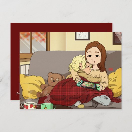 TWICE Mina & Chaeyoung Postcard Chibi-Version Postkarte (Vorne/Hinten)