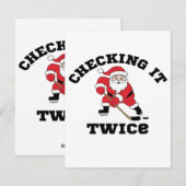 Twice Santa überprüfen Feiertagskarte (Vorne/Hinten)