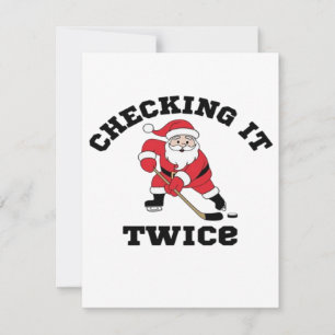 Twice Santa überprüfen Feiertagskarte