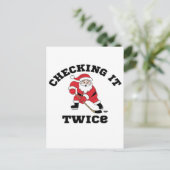 Twice Santa überprüfen Postkarte (Stehend Vorderseite)