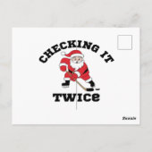 Twice Santa überprüfen Postkarte (Rückseite)