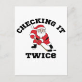 Twice Santa überprüfen Postkarte (Vorderseite)