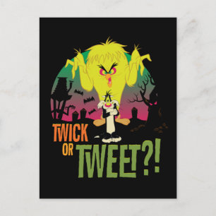 "Twick or Tweet" TWEETY™ & SYLVESTER™ Einladungspostkarte