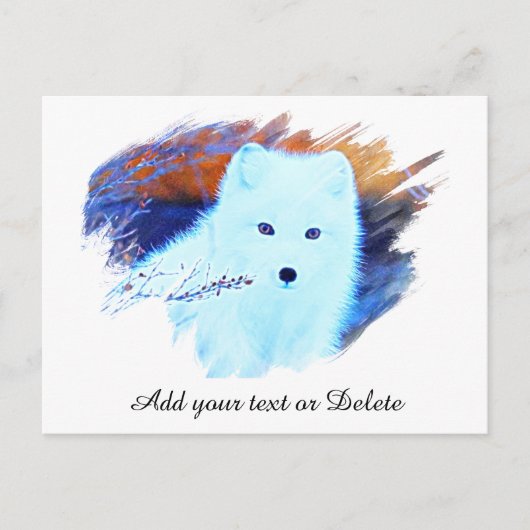 *~* Twig AP18 - Snow Fox White Fox Arctic Polar Postkarte (Vorderseite)
