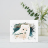 *~* Twig Snow Fox White Fox AP18 Polar Postkarte (Stehend Vorderseite)
