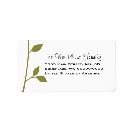 Twig und Leaf Adressaufkleber (Vorne)