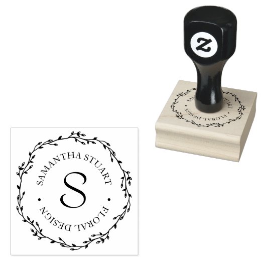 Twig Wreath Monogram Gummistempel (Stempel)