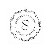 Twig Wreath Monogram Gummistempel (Prägung)