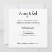 Twigs and Flowers Monogrammed Modern & Minimalist Einladung (Rückseite)